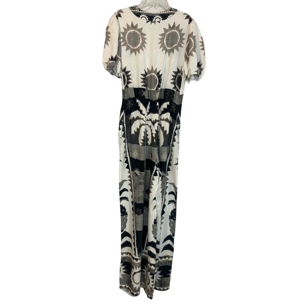 FARM Rio x Anthropologie Sun Palm Tree Tropical Puff-Sleeve Jumpsuit S - Picture 6 of 6